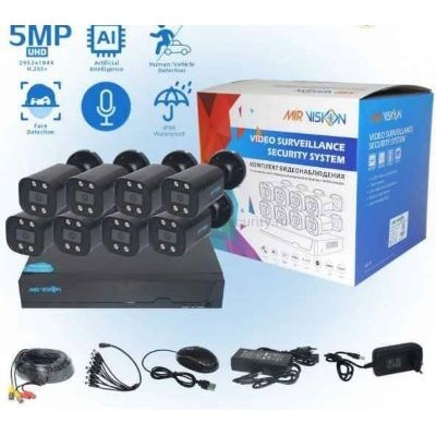 Комплект видеонаблюдения уличный 5Mp с микрофоном 8 камер Mirvision